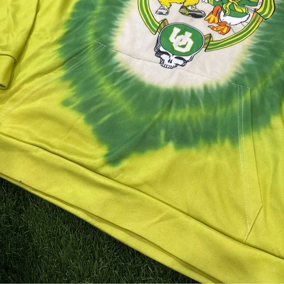 Oregon Tie-Dye Pullover Hoodie - Yellow & Green - Picture 8 of 15